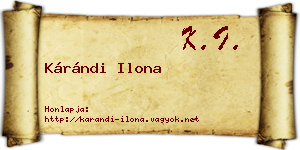 Kárándi Ilona névjegykártya