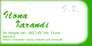 ilona karandi business card